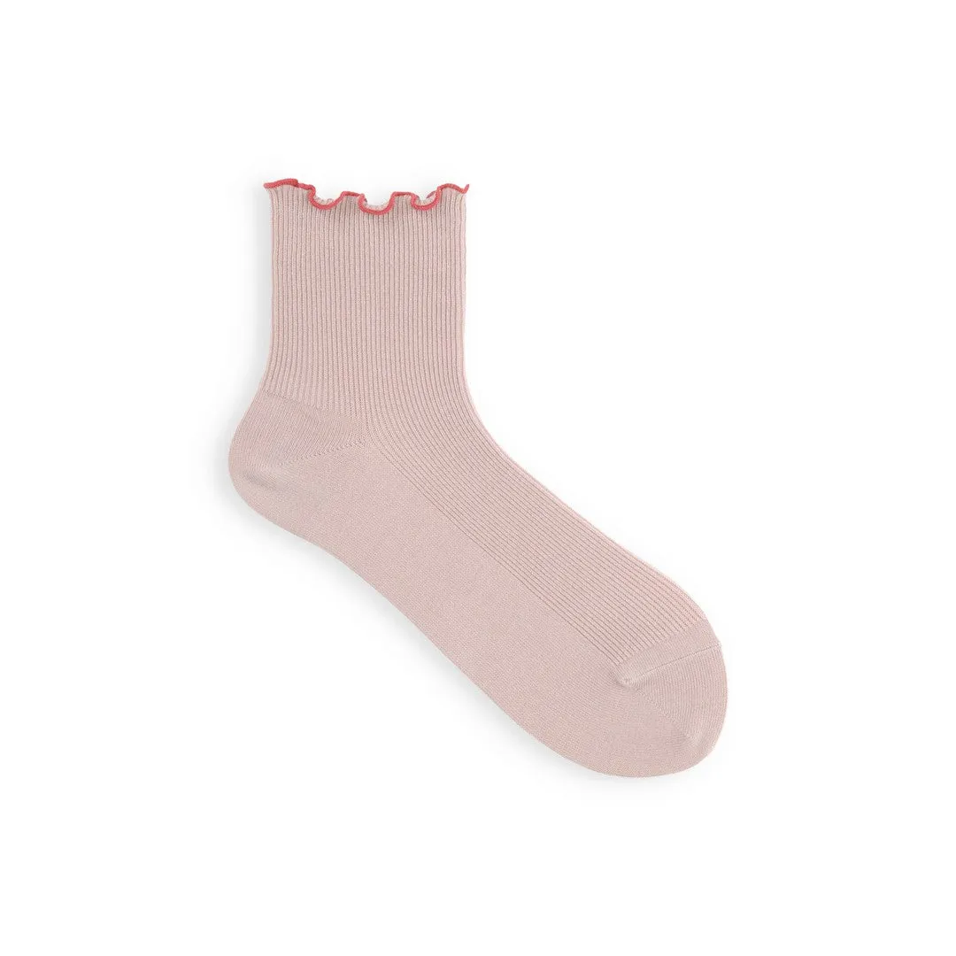 011132970 Top Merrow Fine Ribbed Low Crew Socks S