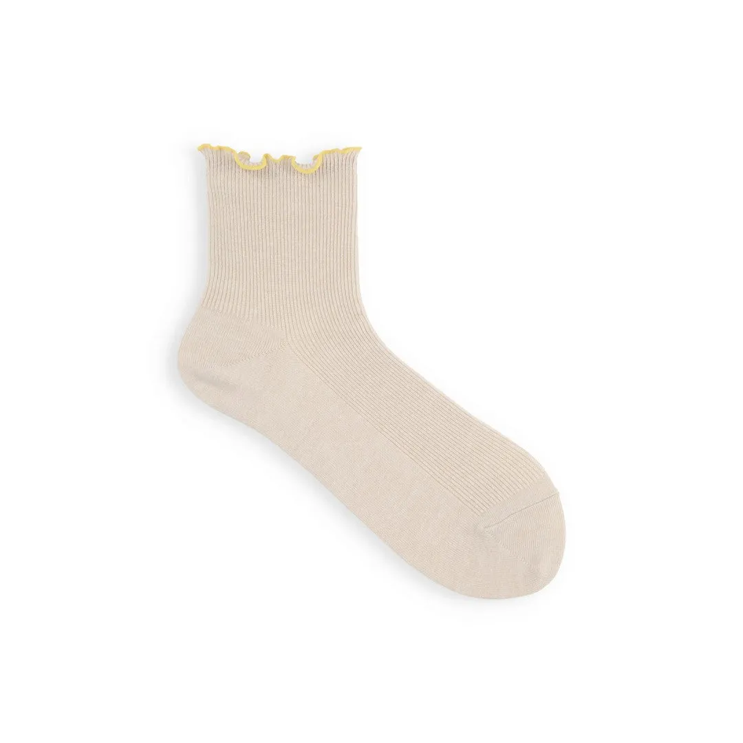 011132970 Top Merrow Fine Ribbed Low Crew Socks S