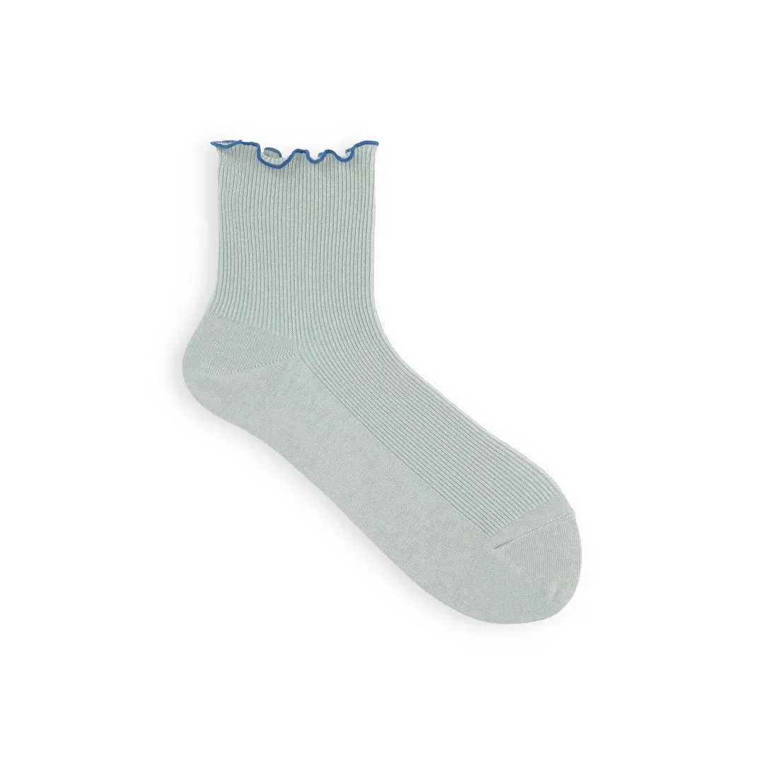 011132970 Top Merrow Fine Ribbed Low Crew Socks S