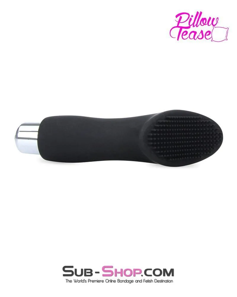 7112S      Black Silicone Clit Stimulator with Bullet - LAST CHANCE - Final Closeout!