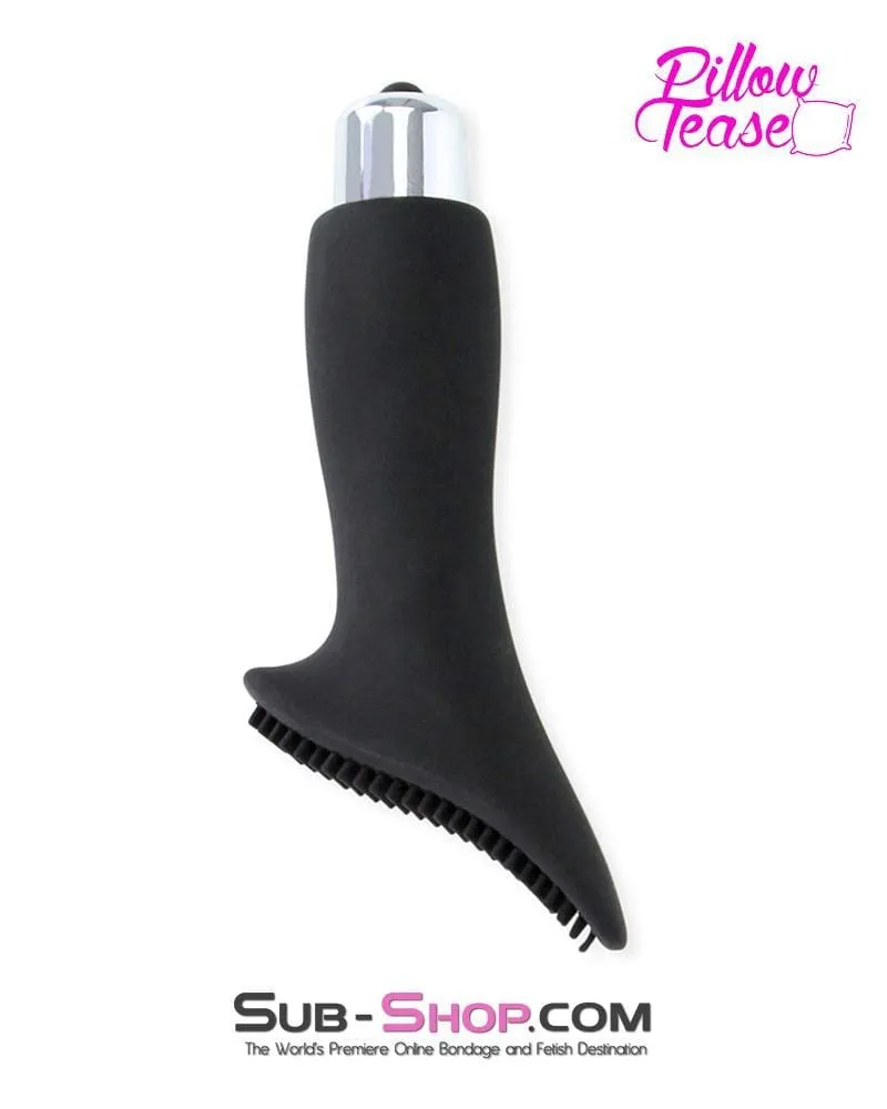 7112S      Black Silicone Clit Stimulator with Bullet - LAST CHANCE - Final Closeout!