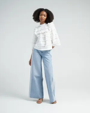 a-line blouse - white
