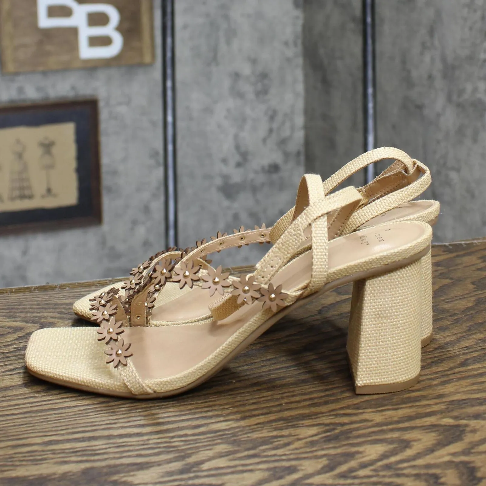 A New Day Women's Mirabel Strappy Heels 89530584 Beige Brown 9M
