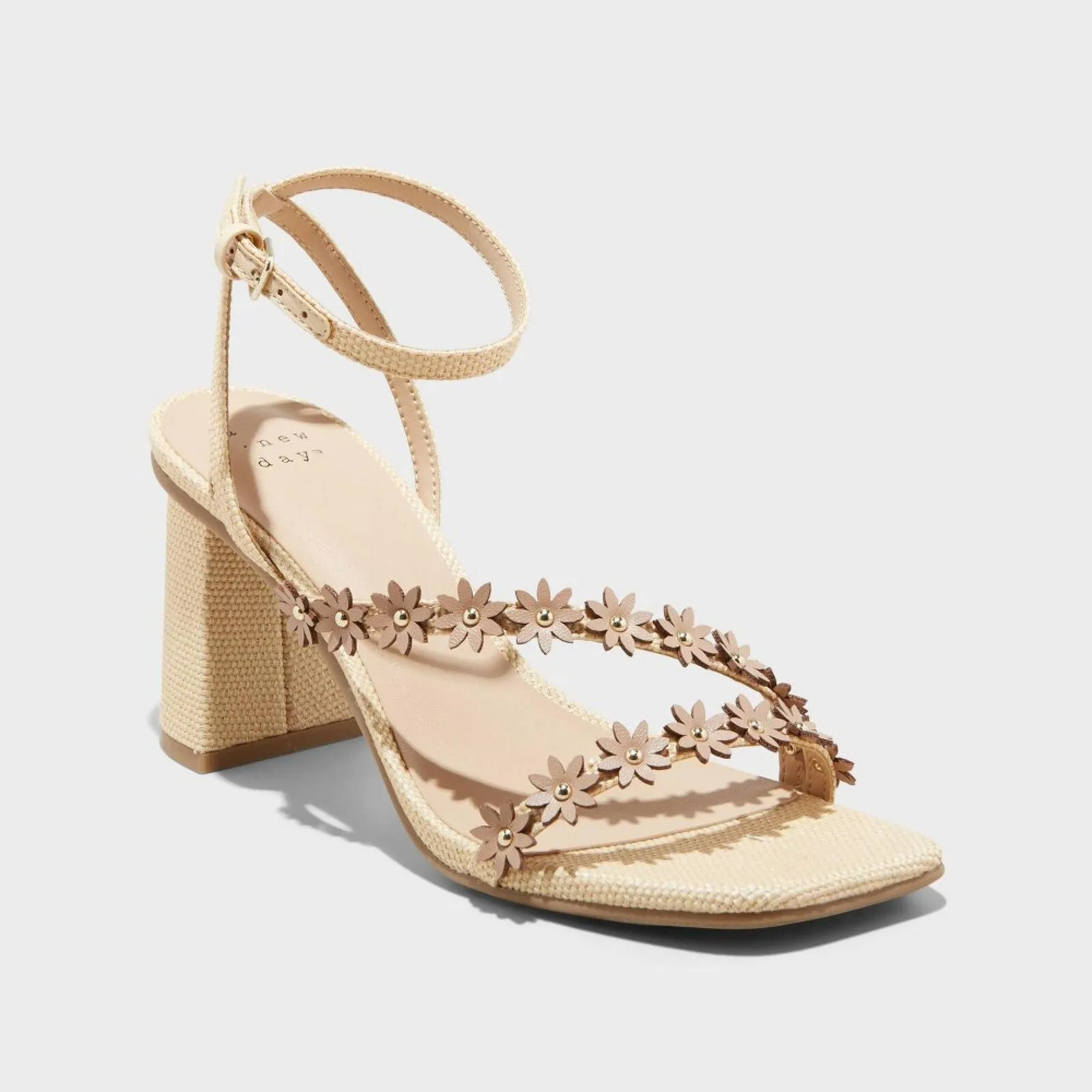 A New Day Women's Mirabel Strappy Heels 89530584 Beige Brown 9M