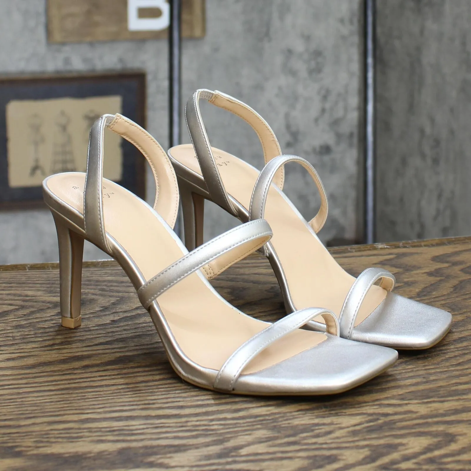 A New Day Womens Nala Stiletto Heels Silver Gray 7