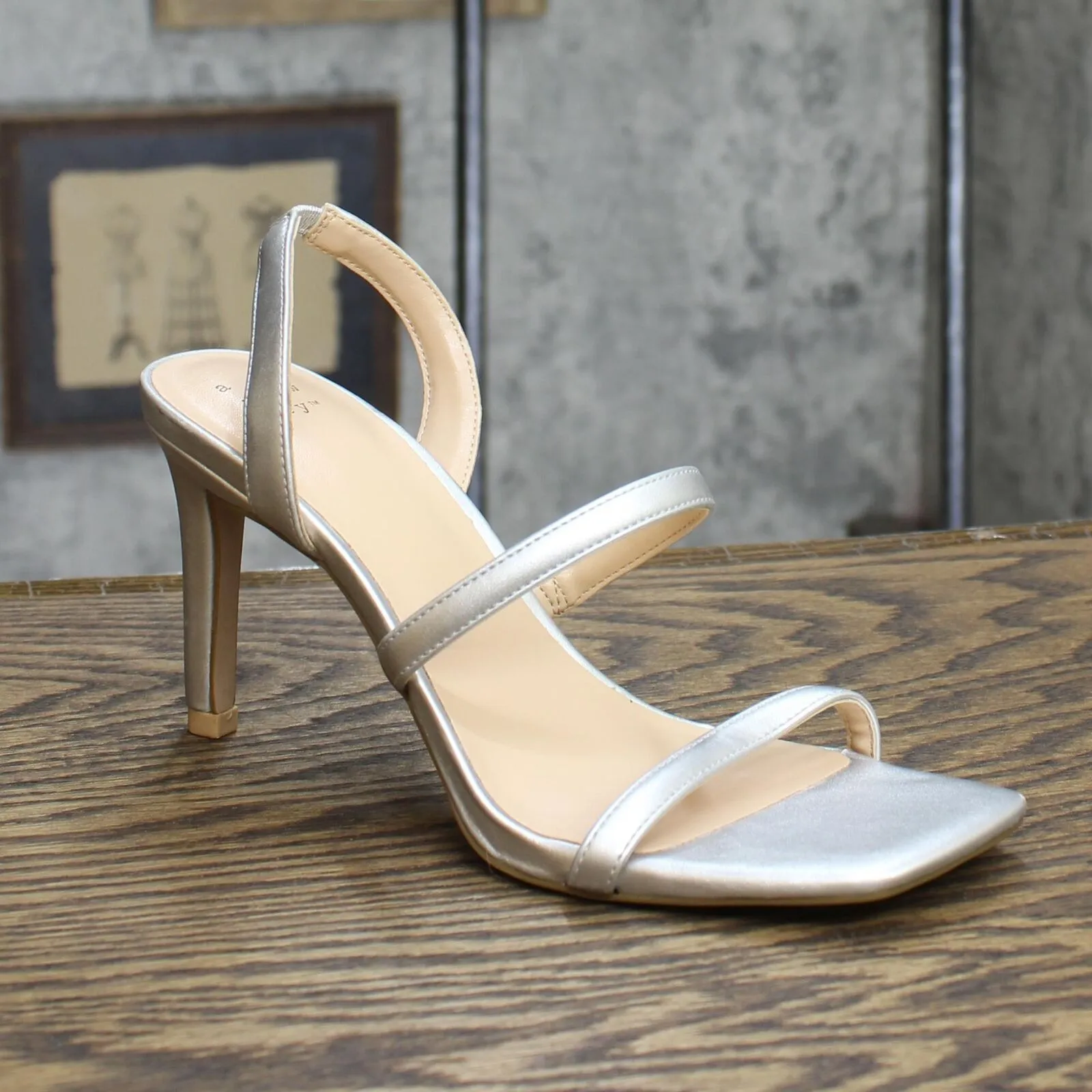 A New Day Womens Nala Stiletto Heels Silver Gray 7
