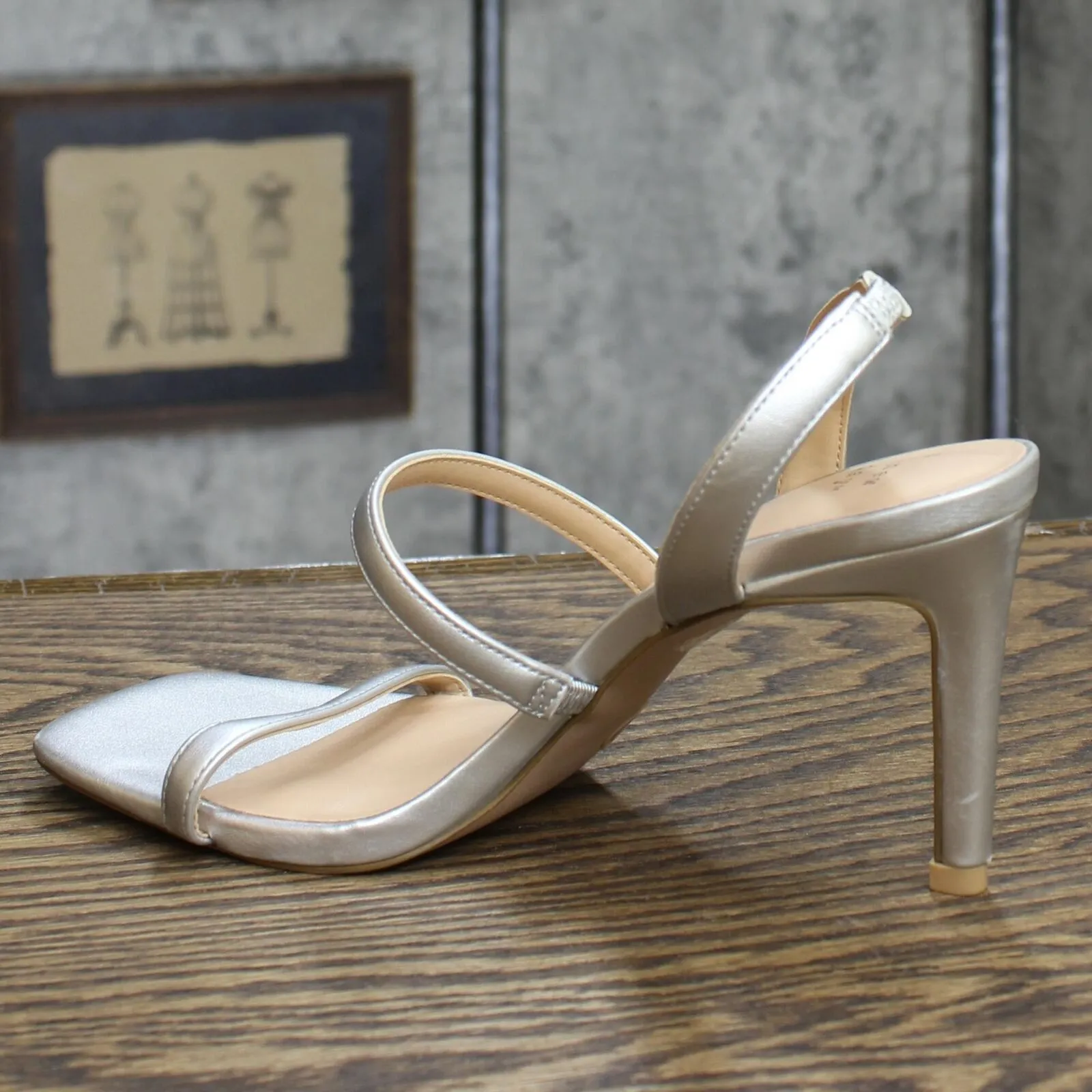 A New Day Womens Nala Stiletto Heels Silver Gray 7