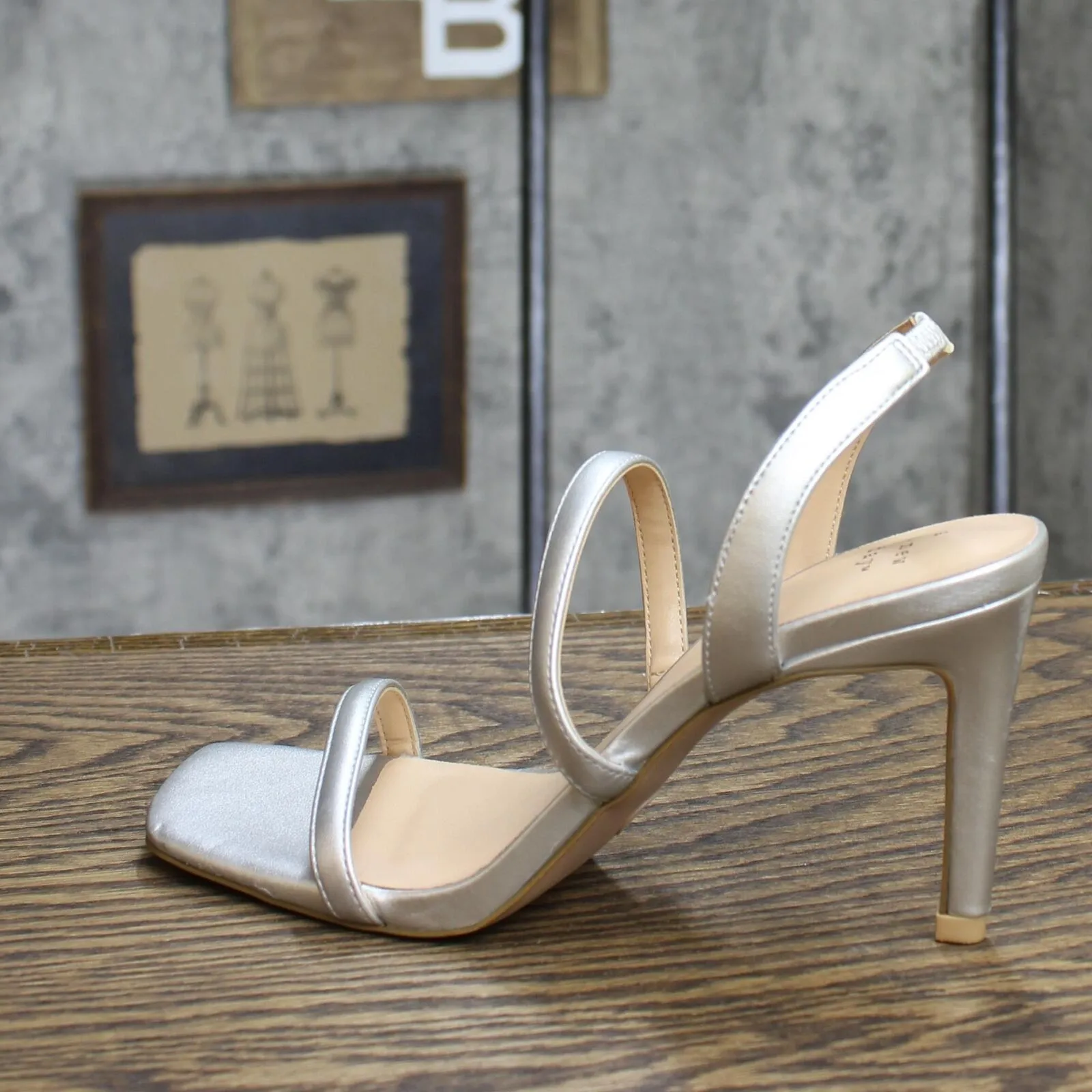 A New Day Womens Nala Stiletto Heels Silver Gray 7