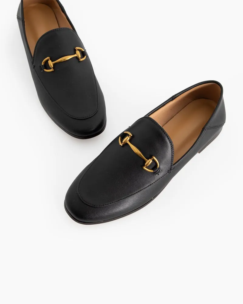 Alina Sleek and Sophisticated Leather Flat Loafers