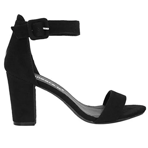 Allegra K Women's Open Toe Chunky High Heel Ankle Strap Sandals (Size US 11) Black