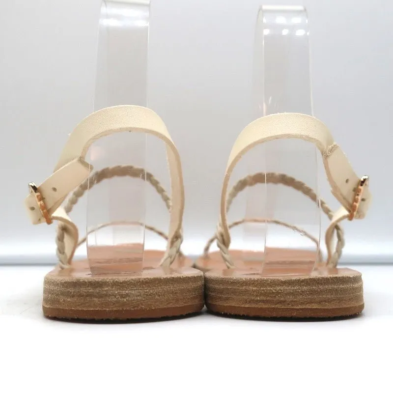 Ancient Greek Sandals Irida Slingback Sandals Off-White Braided Leather Size 38