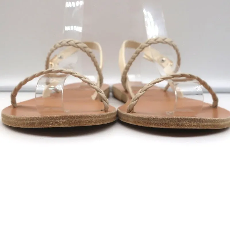 Ancient Greek Sandals Irida Slingback Sandals Off-White Braided Leather Size 38