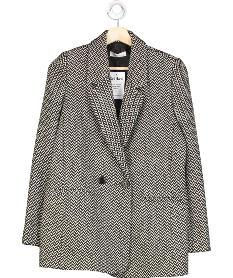 Anine Bing Black Fishbone Blazer UK XS