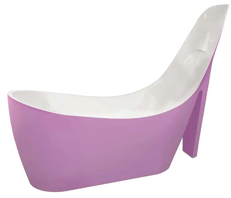 Anzzi Gala 6.7 ft. Acrylic Freestanding Non-Whirlpool Bathtub in Glossy Pink and Sens Series Faucet in Chrome