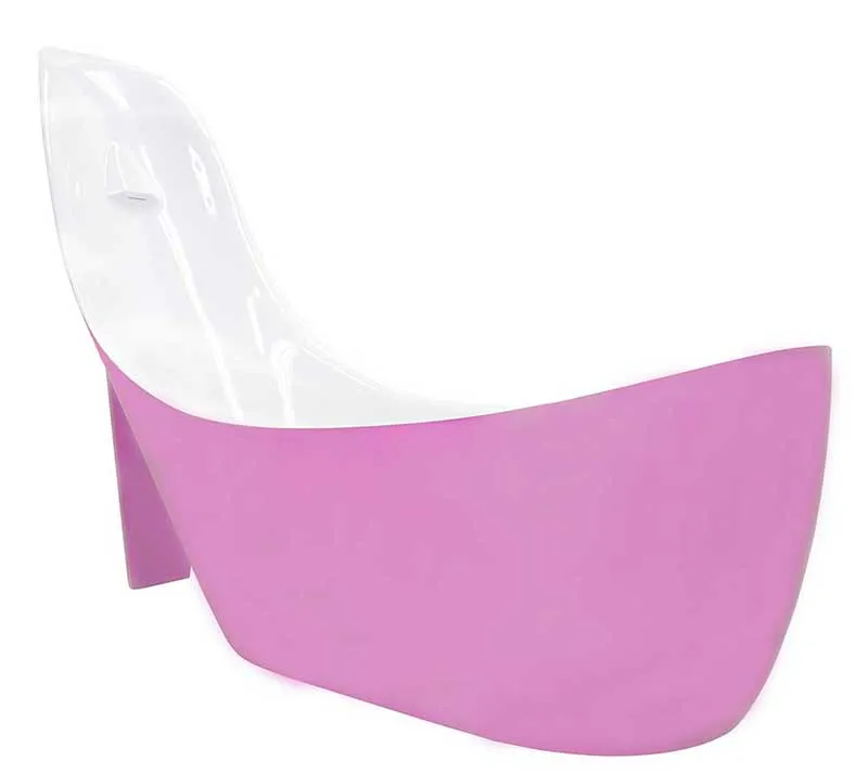 Anzzi Gala 6.7 ft. Acrylic Freestanding Non-Whirlpool Bathtub in Glossy Pink and Sol Series Faucet in Chrome