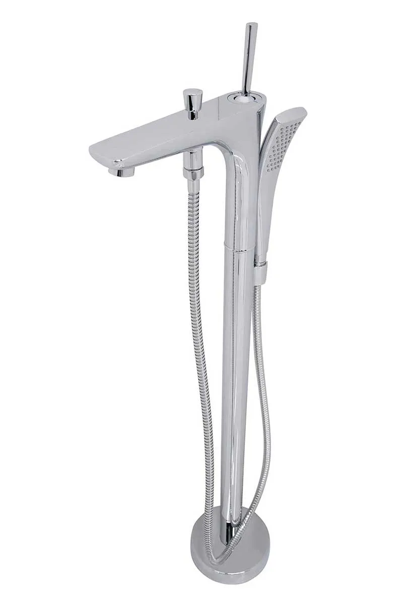 Anzzi Gala 6.7 ft. Acrylic Freestanding Non-Whirlpool Bathtub in Violet and Kase Series Faucet in Chrome