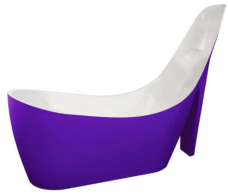 Anzzi Gala 6.7 ft. Acrylic Freestanding Non-Whirlpool Bathtub in Violet and Kase Series Faucet in Chrome