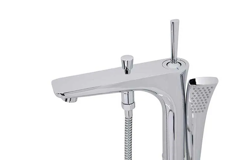 Anzzi Gala 6.7 ft. Acrylic Freestanding Non-Whirlpool Bathtub in Violet and Kase Series Faucet in Chrome