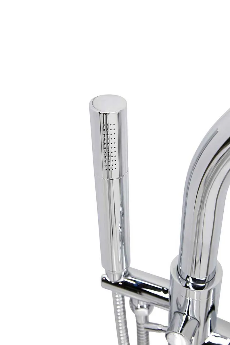 Anzzi Gala 6.7 ft. Acrylic Freestanding Non-Whirlpool Bathtub in Violet and Kros Series Faucet in Chrome