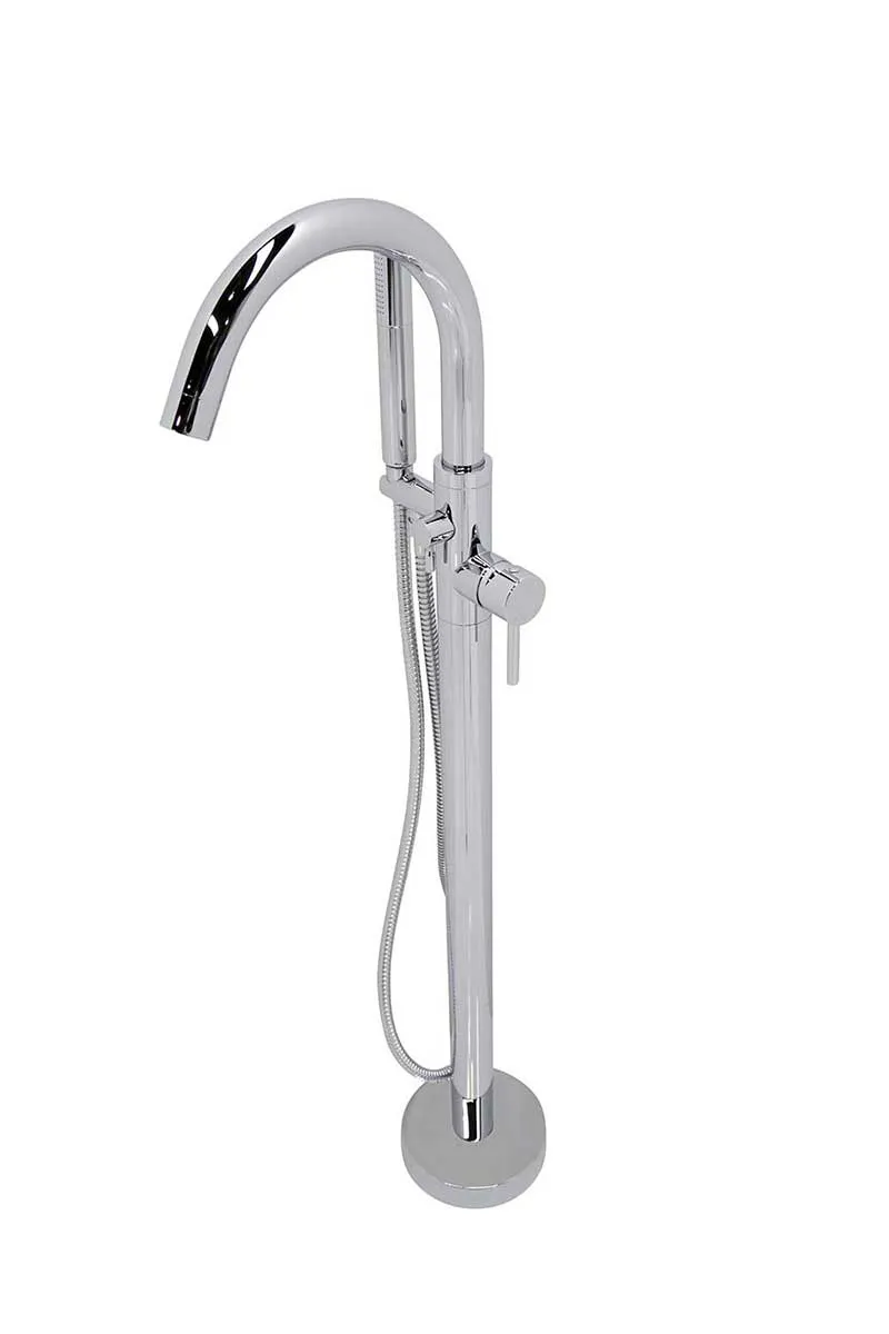 Anzzi Gala 6.7 ft. Acrylic Freestanding Non-Whirlpool Bathtub in Violet and Kros Series Faucet in Chrome