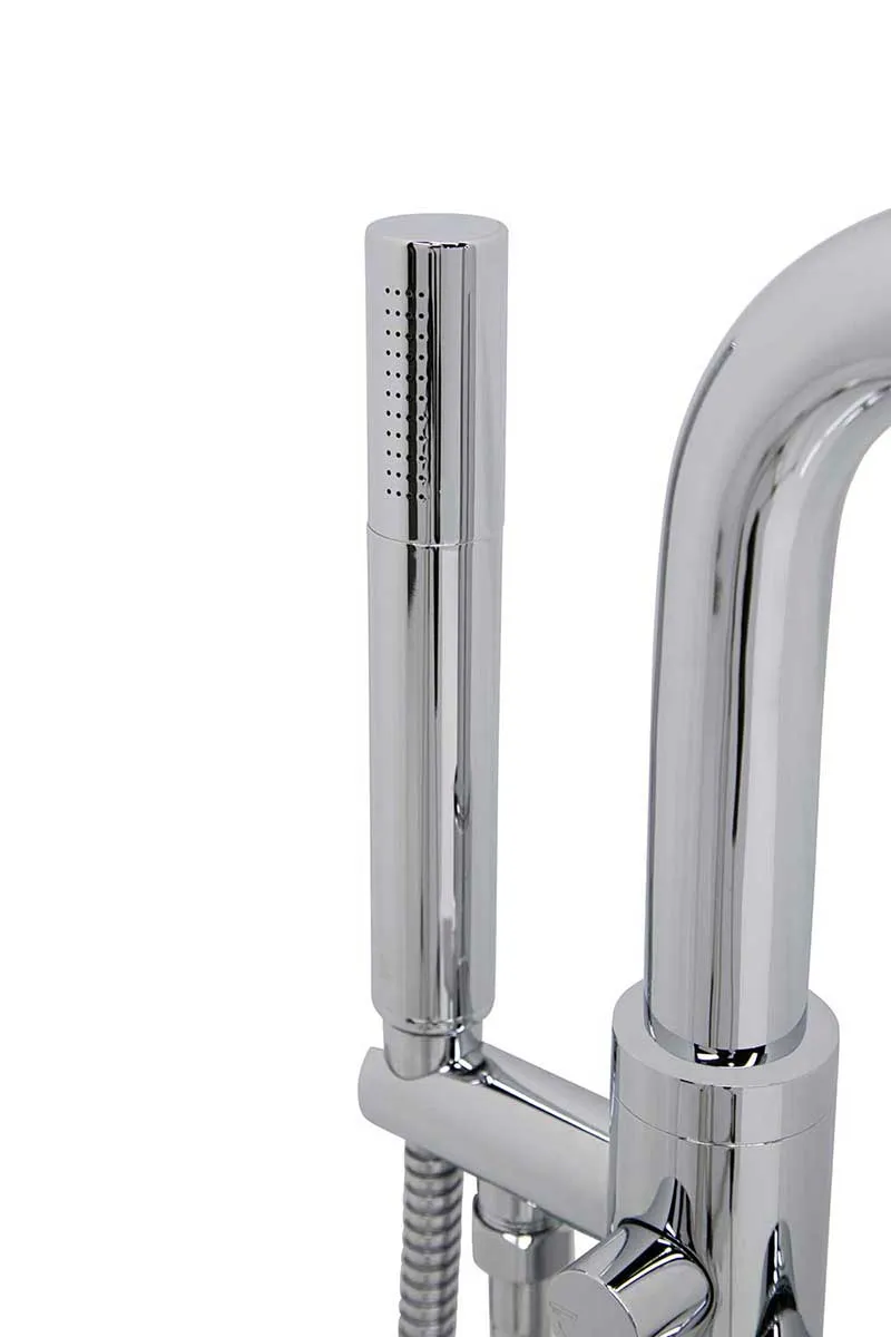 Anzzi Gala 6.7 ft. Acrylic Freestanding Non-Whirlpool Bathtub in Violet and Sens Series Faucet in Chrome