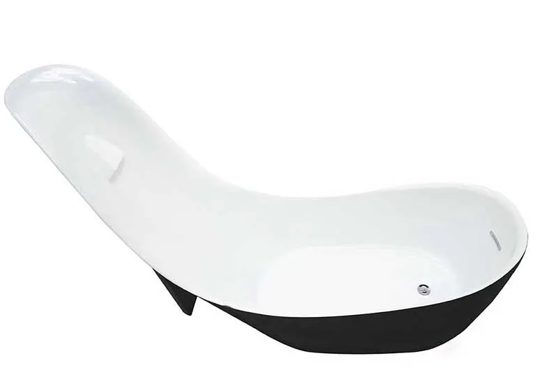 Anzzi Gala 80 in. One Piece Acrylic Freestanding Bathtub in Glossy Black and White