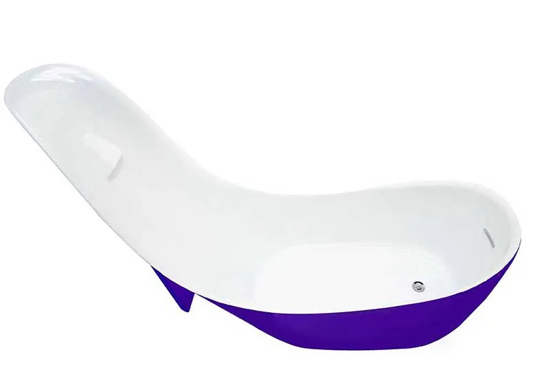 Anzzi Gala 80 in. One Piece Acrylic Freestanding Bathtub in Glossy Violet and White