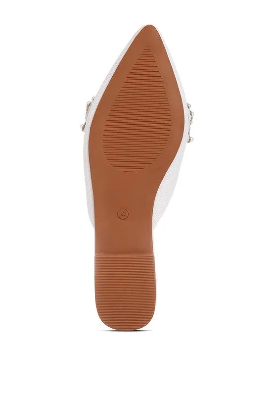 ASTRE Embellished Delicate Pearl Mules