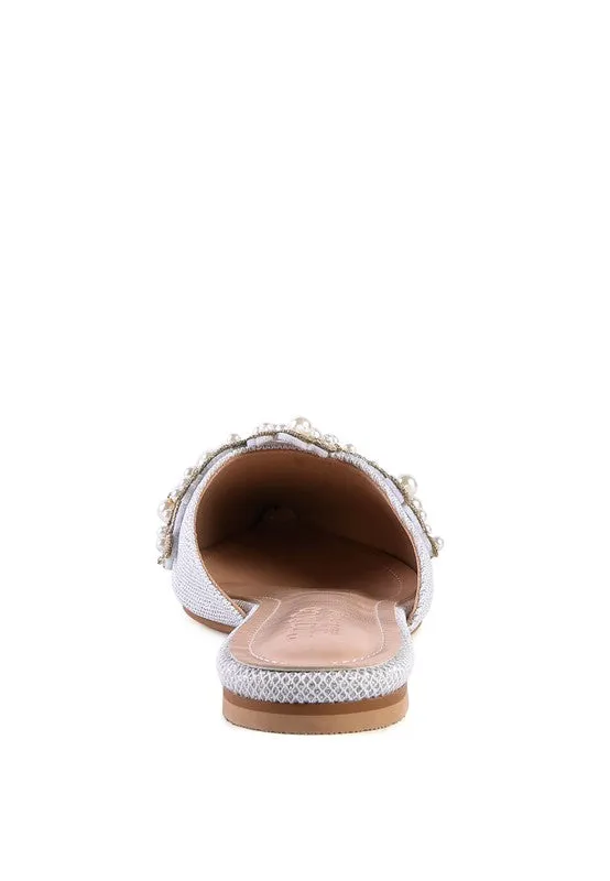 ASTRE Embellished Delicate Pearl Mules
