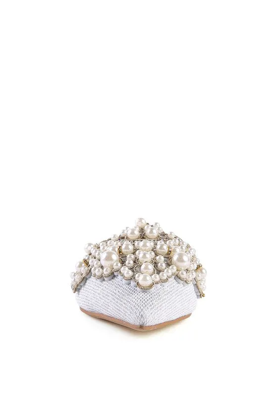 ASTRE Embellished Delicate Pearl Mules