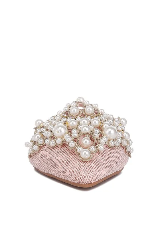 ASTRE Embellished Delicate Pearl Mules