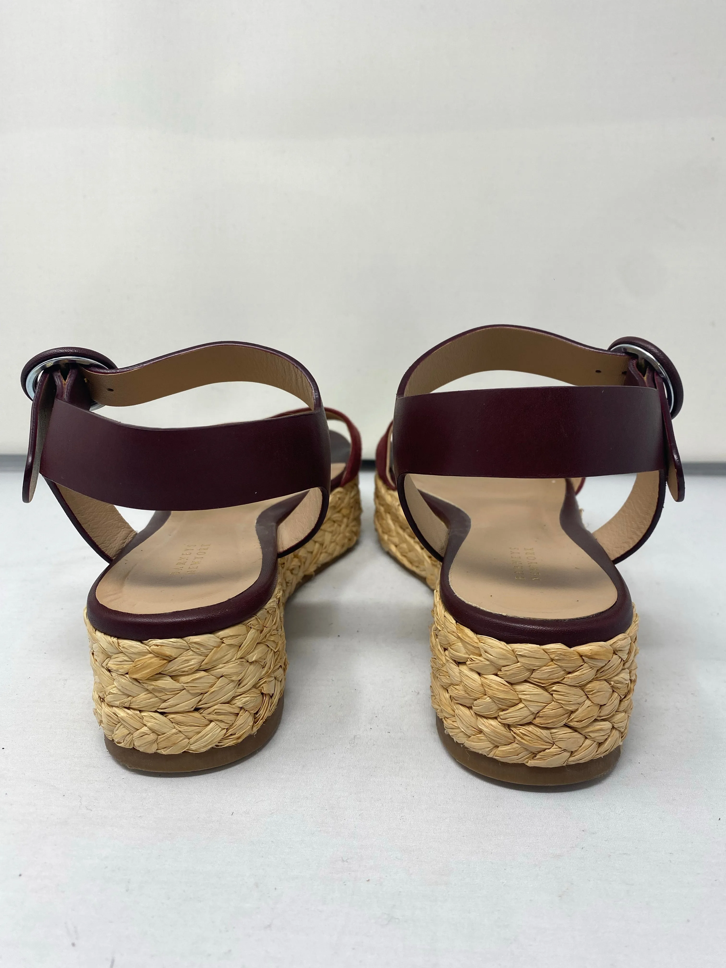 BARNEYS NY Straw Platform Single Strap Sandal