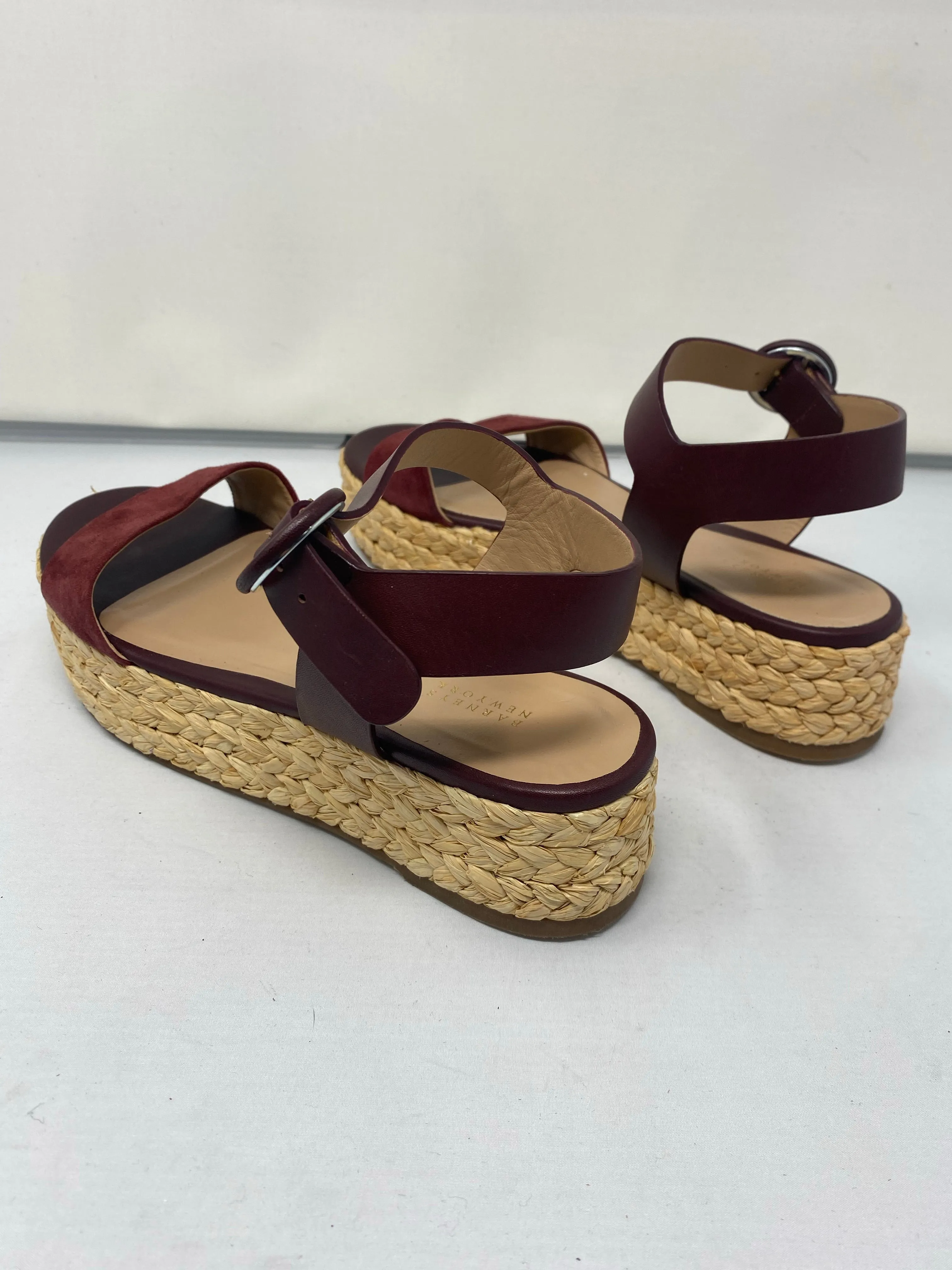 BARNEYS NY Straw Platform Single Strap Sandal