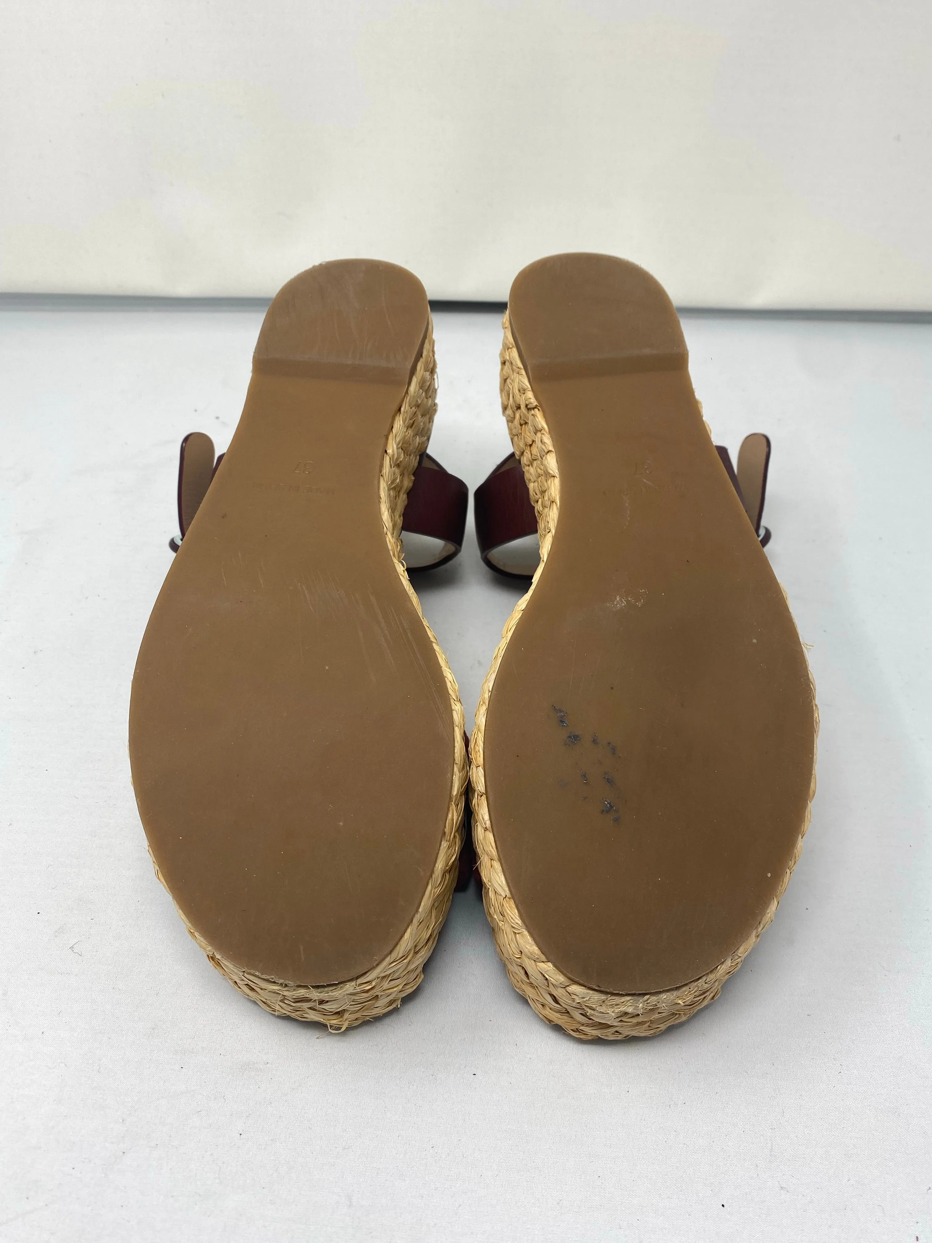 BARNEYS NY Straw Platform Single Strap Sandal