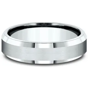 Benchmark Satin Finish Center Wedding Band
