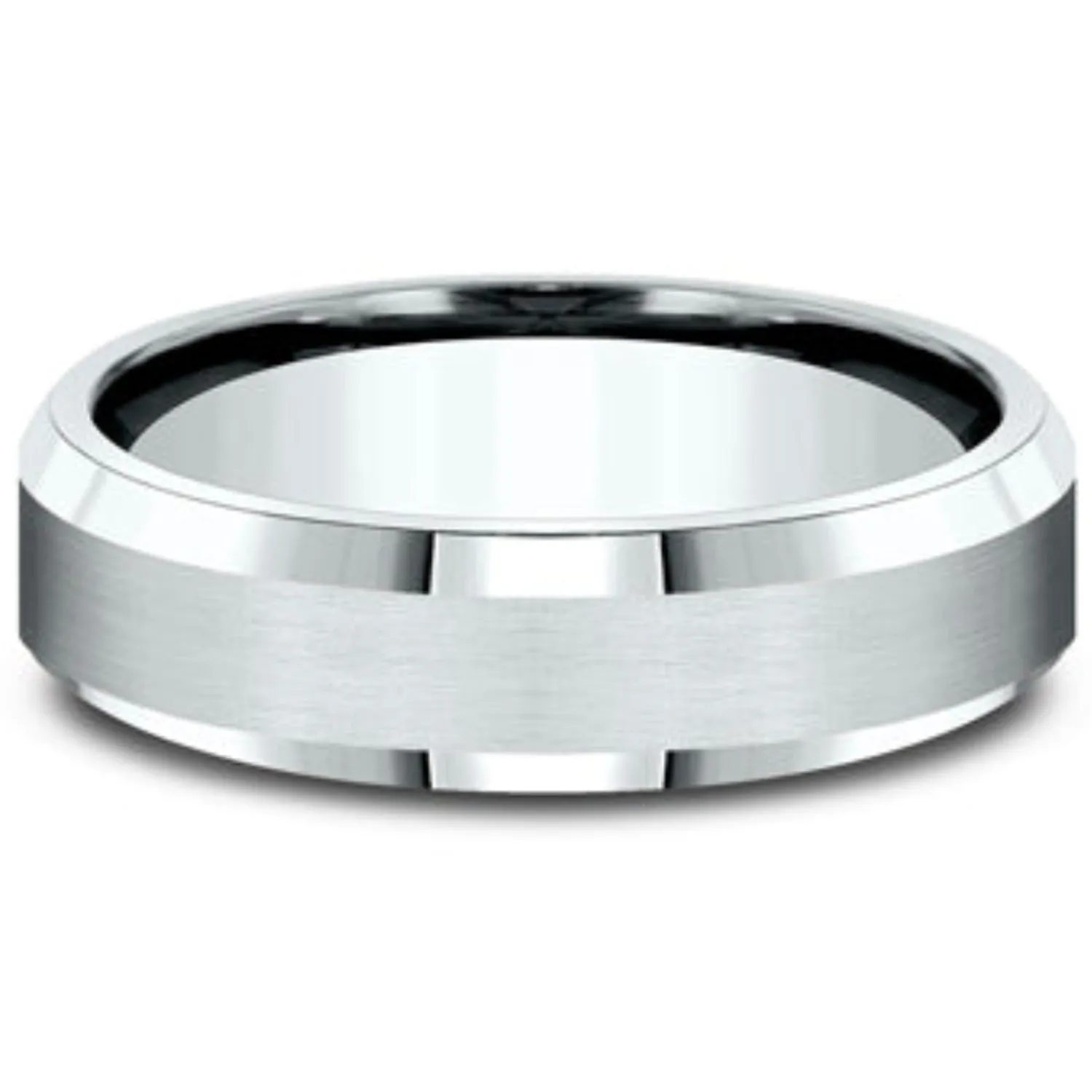 Benchmark Satin Finish Center Wedding Band
