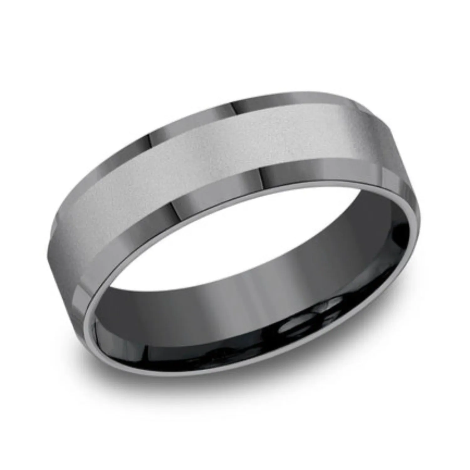 Benchmark Satin Finish Center Wedding Band