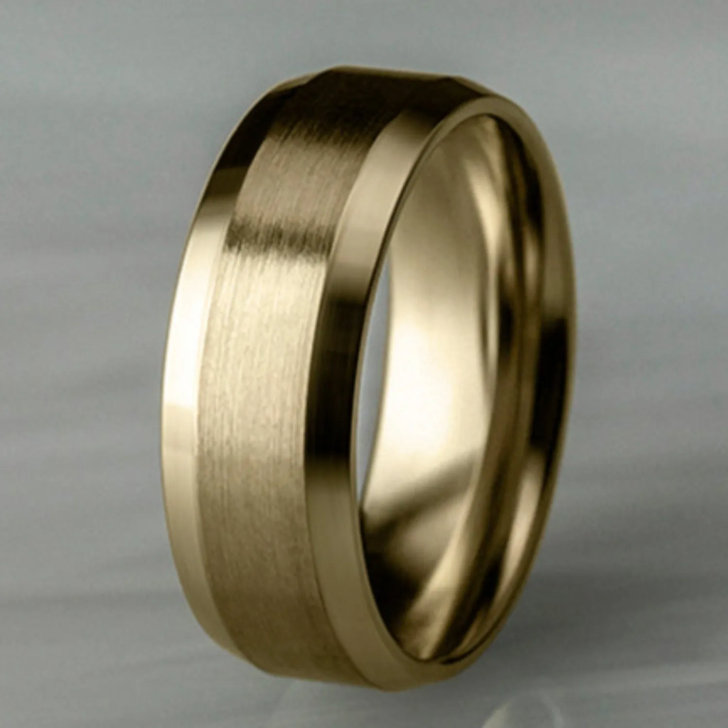 Benchmark Satin Finish Center Wedding Band
