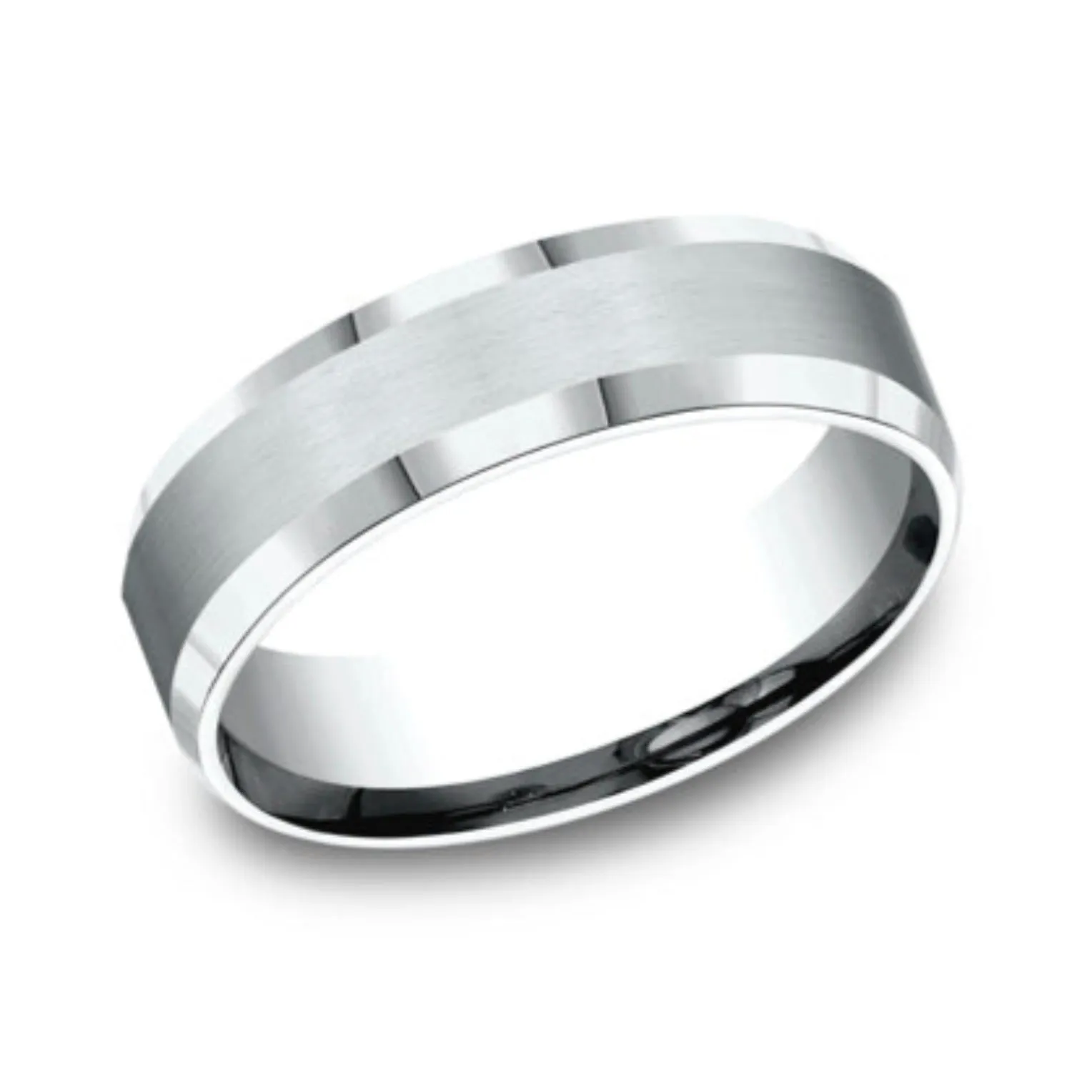 Benchmark Satin Finish Center Wedding Band