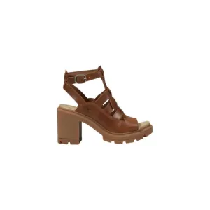 Brown Leather Heeled Sandal