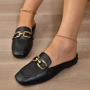 Celeste | Gold-Buckle Loafers