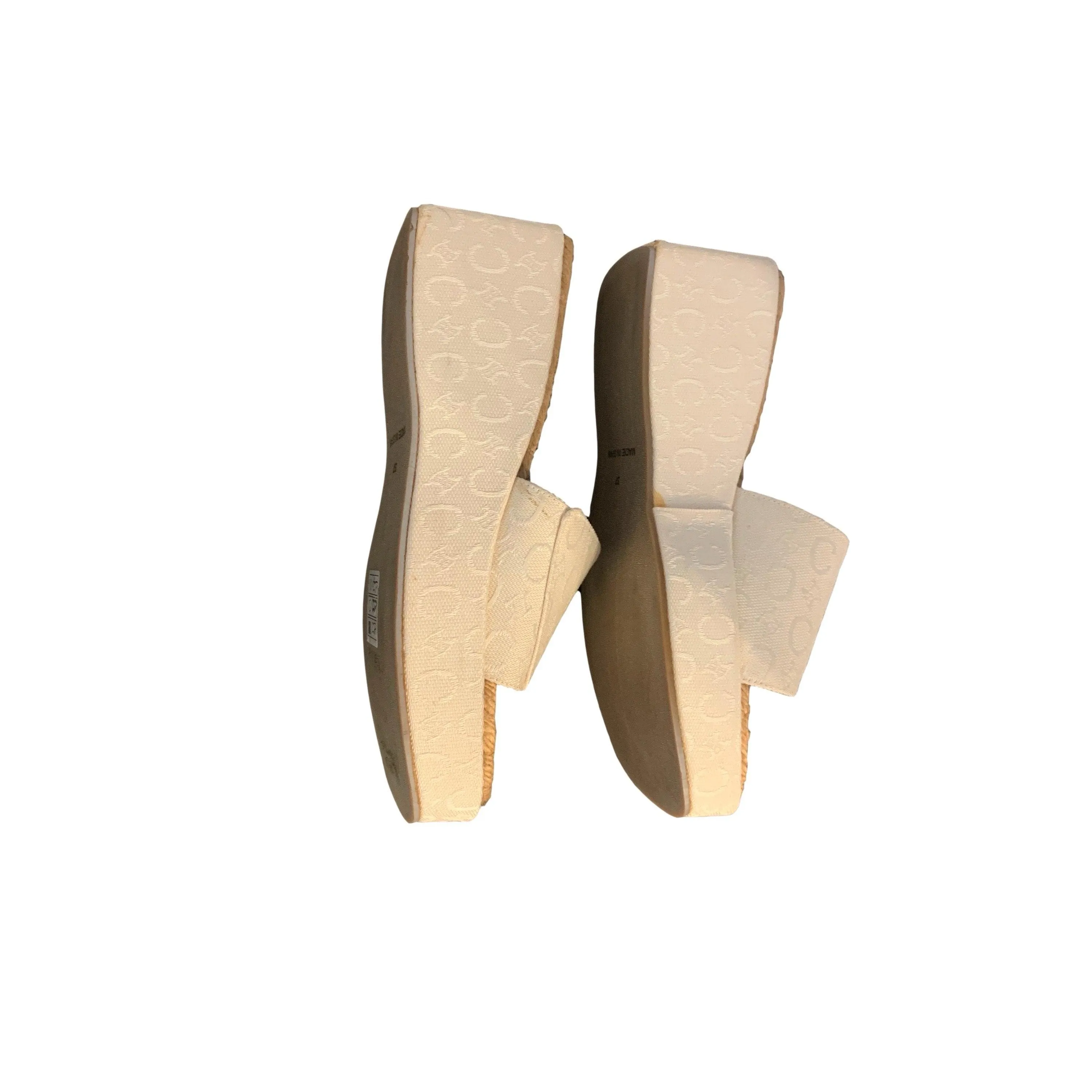 Celine Cream Platform Wedge