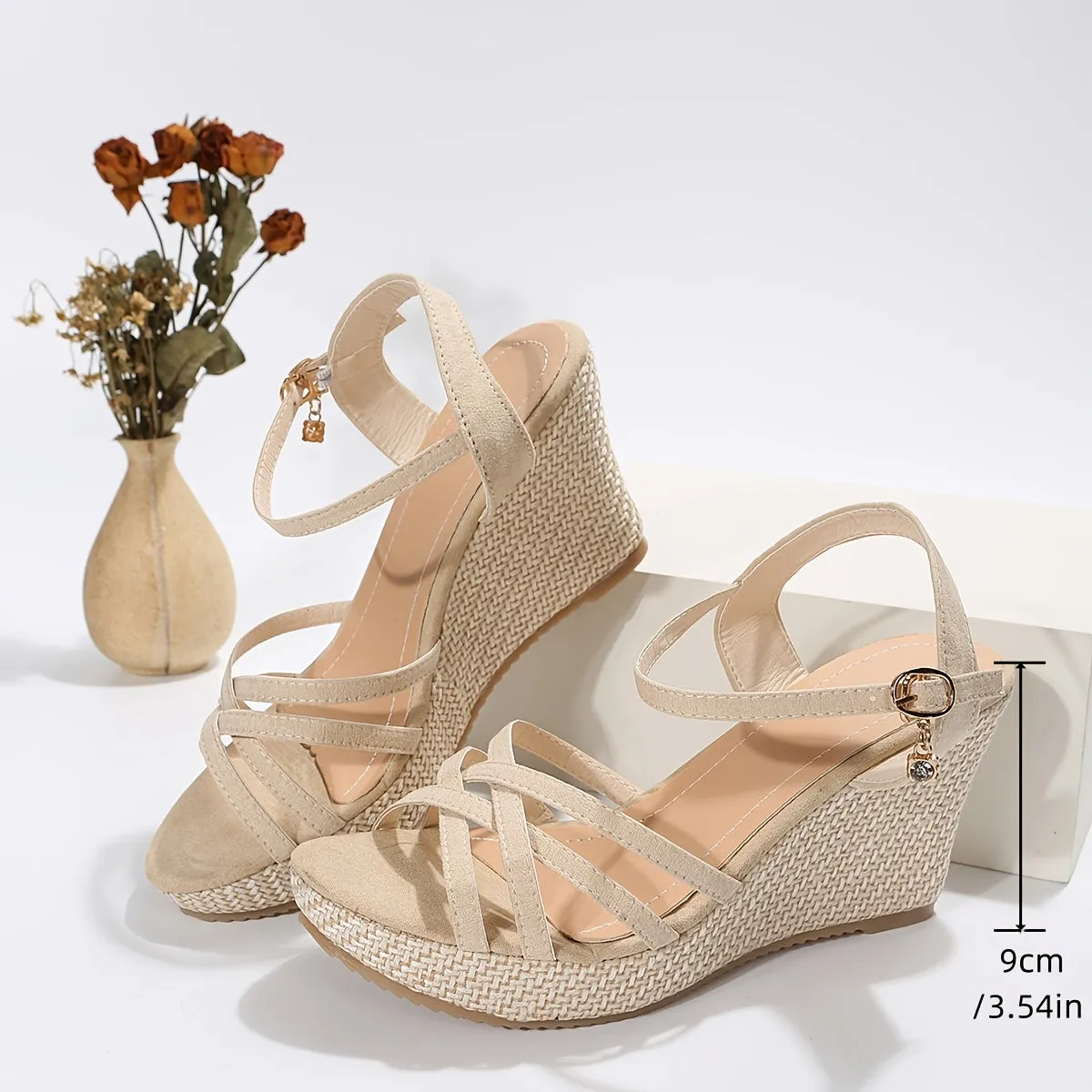 Chic Ankle Strap Platform Wedge Sandals