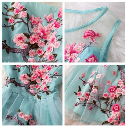Chic Homecoming Dresses A-line Embroidery Short Prom Dress Party Dress OHM158