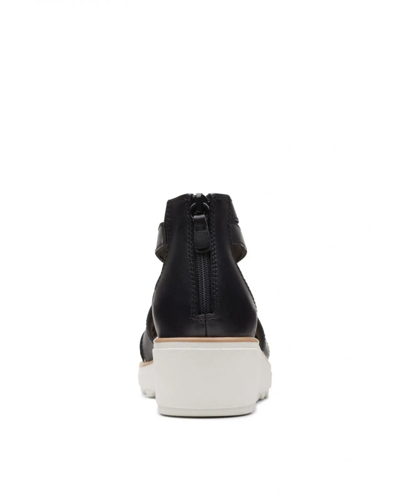 Clarks Women's Collection Jillian Bright Wedge Sandals Shoes Leather Black 10M