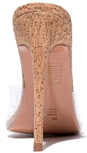 Clear Cork Stiletto Heels
