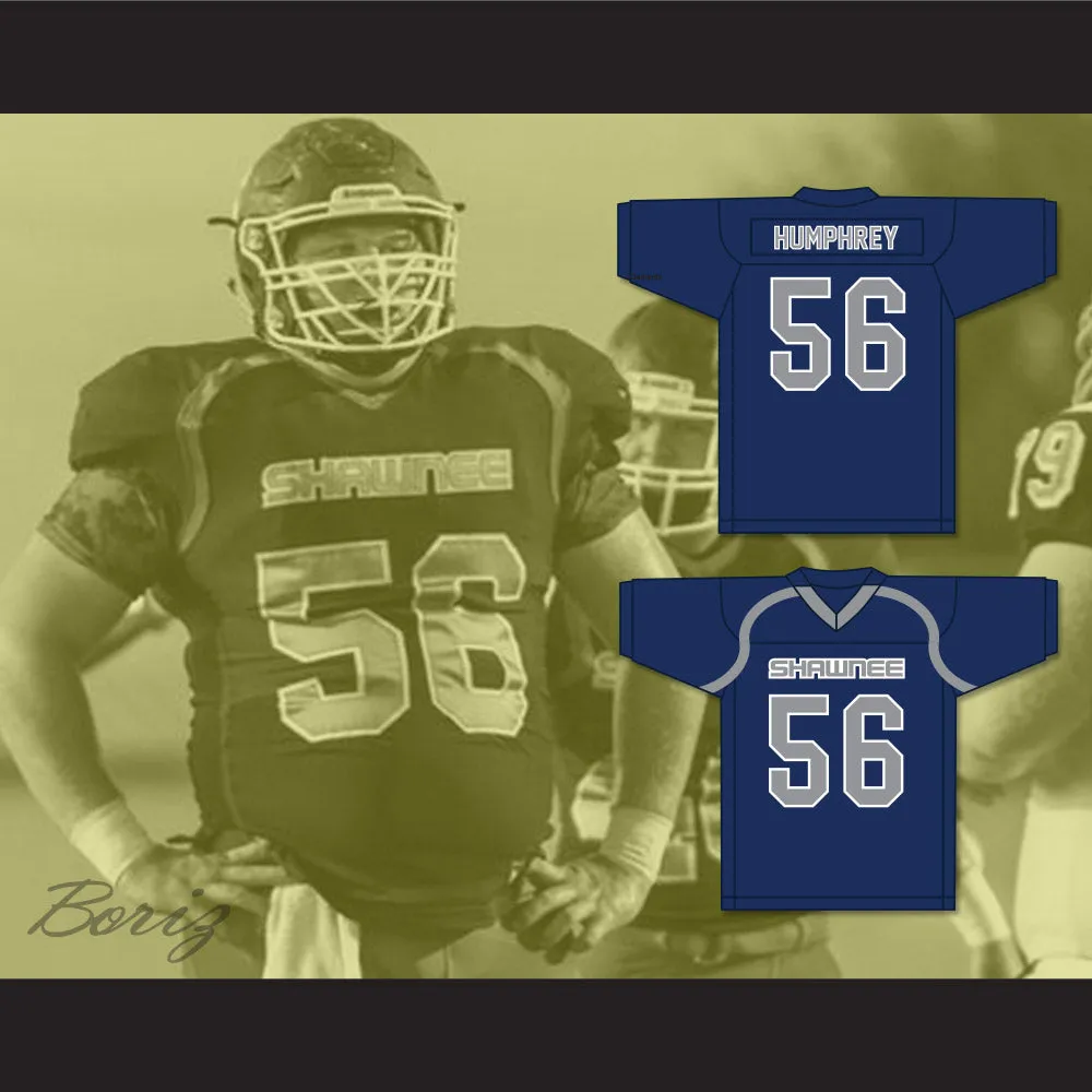 Creed Humphrey 56 Shawnee High School Navy Blue Football Jersey 2