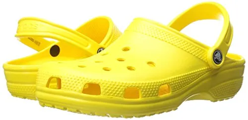 Crocs Unisex-Adult Classic Clogs (Best Sellers), Lemon, 9 Men/11 Women