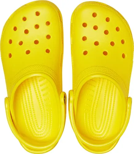 Crocs Unisex-Adult Classic Clogs (Best Sellers), Lemon, 9 Men/11 Women
