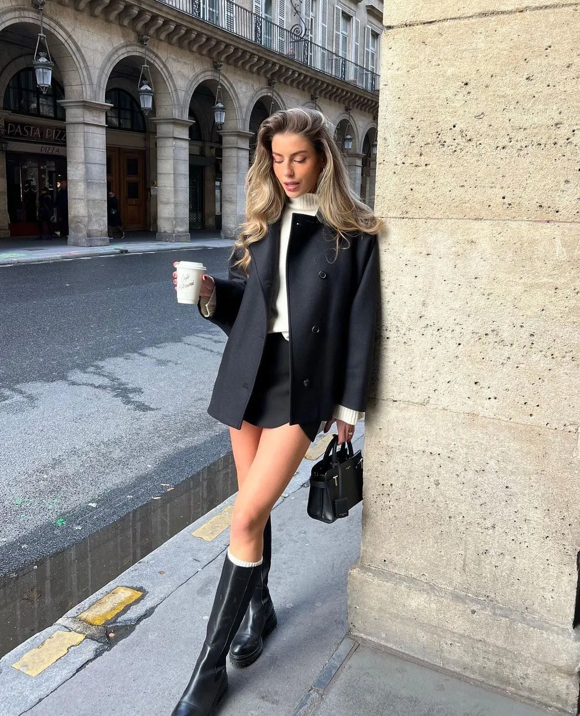 Cropped Wool Coat | Sculpted Silhouette | Parisian Street Style Staple
